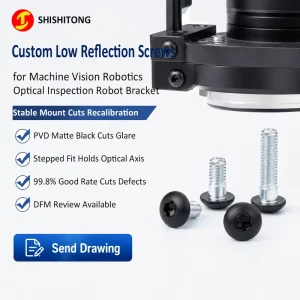 Custom Low Reflection Button Head Screws Carbon Steel 8.8 PVD Fasteners Manufacturer for Optical Inspection Robot Bracket