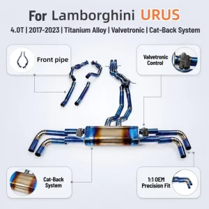 Custom Performance Exhaust Muffler for Lamborghini URUS 4.0t Titanium Alloy Valvetronic Exhaust Catback System Upgrade