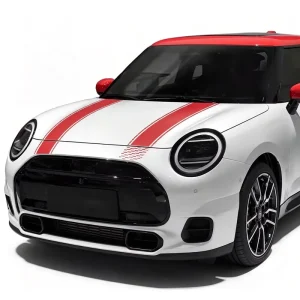 Custom Red Racing Stripes Hood Vinyl DECAL Self-adhesive Checkered Flag Gradient Transition Graphic Sticker Roof
