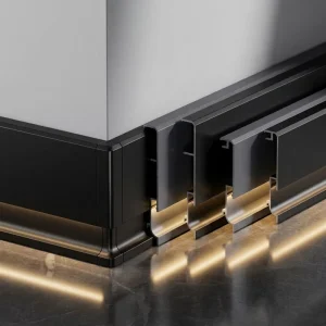 Customization Flooring Accessories Baseboard LED Strip Lighting Baseboard Skirting Board With Led Light