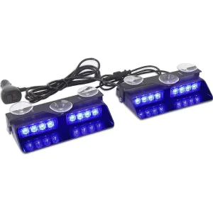 Customize 2in1 Bar Lights 16 Watts Interior Windshield Lamp Split Mount Red Blue Led Strobe Dash Light For Ambulance