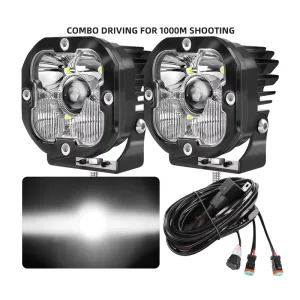 Customized 3 Inch LED Cube Light Spot Beam Ditch Pods for Jeep Truck 4×4 A Pillar Manufacturer With Wire Harness