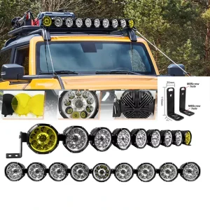 Customized Laser Light Bar LED Round Linkable Work Spot Driving Lamp Offroad Lightbar for SUV ATV Car 12v 22/32/42/52″ Off Road