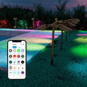 Customized Modern Brass RGBW LED Pillar Bollard Lights IP65 Corridor Exterior Decoration Lighting With App Control