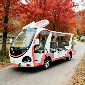 Cute Electric Sightseeing Bus 14 Seats for Tourist Resort Zoo Park Cartoon Shuttle Bus 100KM Range Lithium Iron Phosphate