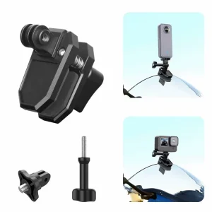 Cycling Helmet Free Photography Accessories Aluminum Alloy Motorcycle Windshield Clamp Mount for DJI Action Cameras