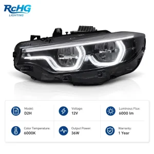 D2H LED Headlight Assembly 6000K Dual Color DRL Automotive Front Headlamp for BMW F32 F80 F82 F8X M3 M4