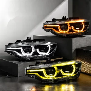 DBH Auto Yellow White Amber Tri Color Laser Projector Headlight for BMW 3 Series F30 F31 F35 New Style Front Headlight Assembly