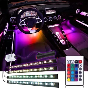 DC 12V 4 Pcs 36 LED Car LED Strip Multicolor Car Interior Atmosphere LED Lights