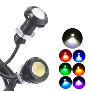 DC 12V Daytime Running Lights Source Backup Reversing Parking Signal Lamp Waterproof 23mm Black Led Eagle Eye