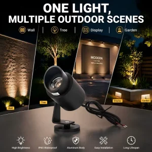 DC12 24V Bridgelux 5W IP65 Waterproof Outdoor Surface Mount Wall Deck Accent Tree Path Garden LED Base Spotlight