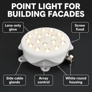 DC24V 5.5W RGBW LED IP65 4 in 1 Exterior Mesh Dot Light 123mm DMX Outdoor Skyscraper Lighting ML18 M1 D4