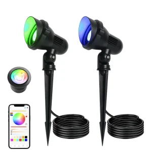 DC24V Low Voltage MR16 Landscape Lights Smart APP Control RGBW Outdoor LED Garden Lighting Aluminum Housing IP65 Waterproof