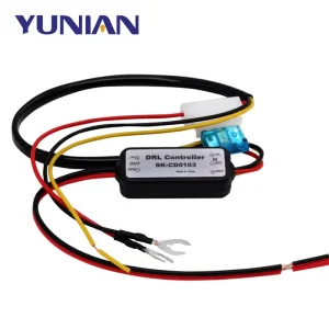 汽车 DRL 控制器 汽车发光二极管日间行车灯继电器线束调光器开关 12-18V 雾灯控制器附件