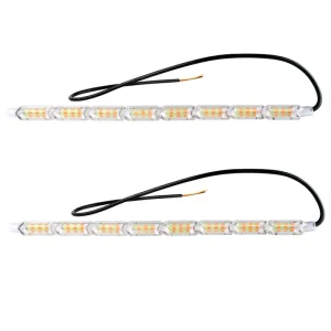 DRL LED Daytime Running Light Strip Flexible Waterproof Turn Signal Yellow Flow Lamp Car Crystal Driving Light