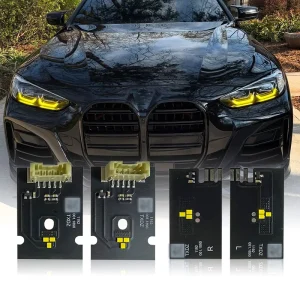 黄色 DRL LED 板 模块适用于宝马 M3 M4 G80 G82 G22 G23 G26 4 系列 LED 头灯 日间行车灯 即插即用