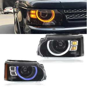 DRL LED Modified Headlight Assembly Upgrade to Defender Front Head Lamp for LandRover Range Rover Sport Autobiography