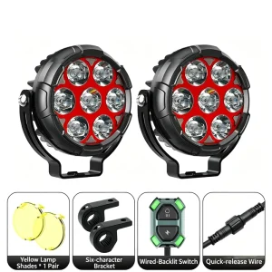 DRL Motorcycle 7LED Spotlight Flash LED Strong Light 120W Auxiliary Light for Car