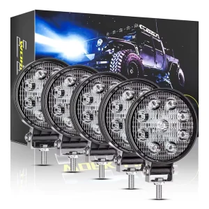 DXZ CE Certified 9 80V 4Inch 9LED 27W Round Work Light Spotlight 1 Year Warranty for Off Road 4x4UTV Car Boat Retrofit Upgrade