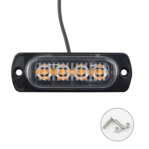 DXZ I-CL-4LED 4LED Amber Warning Side Marker Clearance Indicator Light 12v-24v for Truck Trailer RV Car Boat Bus Lorry