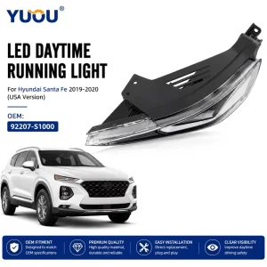 Daytime Running Light DRL for Hyundai Santa Fe OEM 92207 S1000 92208 S1000 ABS+LED 6000 lm Front