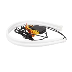 Daytime Running Light Turn Signal Brake Flow Multi-mode Magic Color Water RGB Guide Bar LED Headlight Strip APP