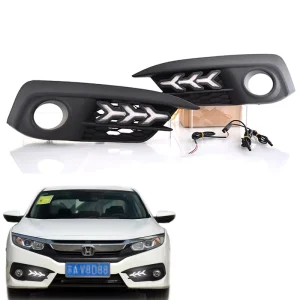 Daytime Running Lights 12V LED Driving Lights and Turn Signals for Honda Civic 16-18