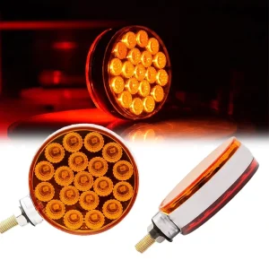 Decorative Waterproof Double Face Flat Head Truck LED Light High Brightness Lamp for Trucks Trailers Buses PC Stainless