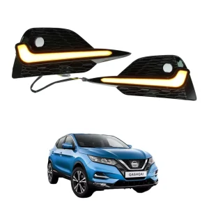 Demillon 12V LED Daytime Running Dual Color Turn Signal Light for Nissan Qashqai