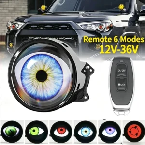 Demon Eye LED Dynamic Automotive Lens Headlights Ambience Lighting Modification Universal for Cars and Motorcycles