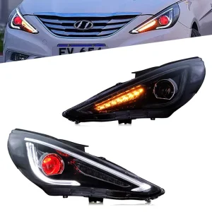 Demon Eye LED Headlights Assembly for Hyundai Sonata Projector 100W Wattage Amber Sequential Turn Signal New Car Parts