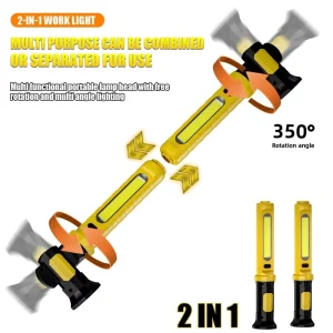 Detachable LED Rechargeable Work Light Portable Mechanic Light Bar with Magnetic and Hooks Cordless for Car Repairing Garage