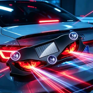 Devil Eye Light Car Red Angel Tuning Lightings Solar Power Truck SUV Headlight Evil Eye Solar Light Auto Lighting System