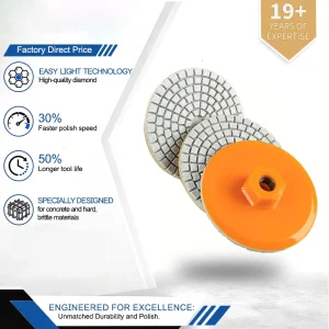 Diamond Polishing Pads Stone Edge Trimming 3 Inch 4 Inch Integrated M10 M14 Abrasive Disc Industrial Polish Tools