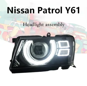 Direct OEM Replacement Modified LED Headlight Assembly Daytime Running Light Turn Signal Laser Lens for Nissan Patrol Y61