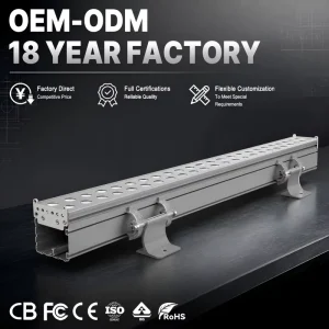 Double Row Anti Glare Baffle DC24V Linear LED Wall Washer Light 72W 1000mm IP65 Exterior Building Facade CXL DZS72 M1 C1