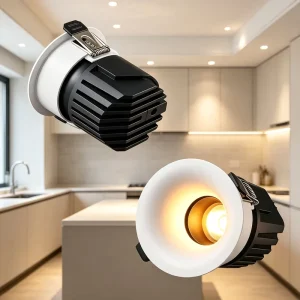 Down Light Die Casting Aluminum COB LED Downlight Recessed Round White Trim Bright Dimmable Adjustable Spotlight