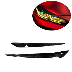 Dry Carbon Fiber Headlight Eyebrows Lamp Eyelids Cover Trim Light Brow for M3 G80 M4 G82 G83 4Series G22 G26