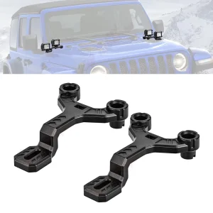 Dual A Pillar Mount Cowl Light Mount for Jeep Wrangler JL A Pillar Hood Bracket LED Work Light Holder