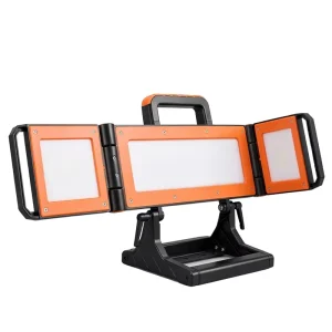 Dual Beam Rechargeable Flood Light Foldable Structure Wide Area Lighting Independent Brightness
