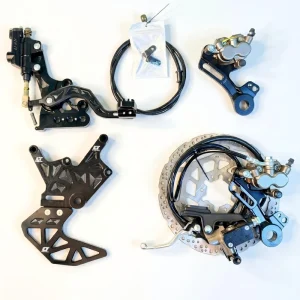 Dual Caliper Rear Brake Assembly for Sur Ron Light Bee Ultra Bee Electric Dirt Bike Foot Hand Brake Bracket Parts Kit