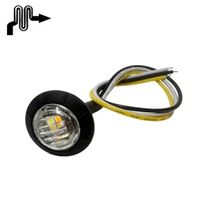 Dual Color 3/4” Amber Red Round LED Side LED Marker Lights for Truck Car Van Pickup Boat