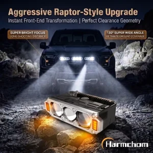 Dual Color LED Grille Lights for Trucks SUVs Front Grill Car Exterior Auxiliary Lighting Upgrade Spotlights with DRL