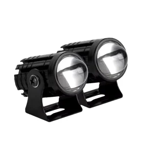 Dual Color LED Mini Steel Cannon Motorcycle Spotlight Driving Light Motorcycle Lighting System Single Mounted Motorcycle Light