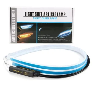 Dual Color LED Strip Lights Flexible Car Daytime Running and Turn Signal Lights for Car Headlights