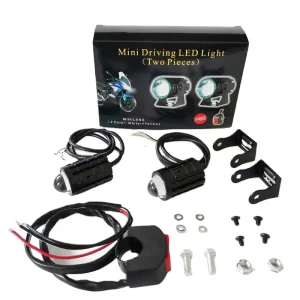 Dual Color Motorcycle LED Spotlights 8 80V Waterproof Super Bright Small Steel Gun Integrated Signal Lamp