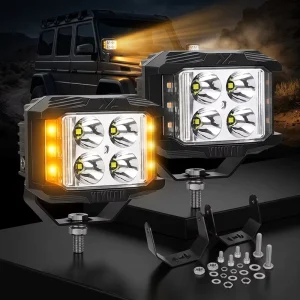 Dual Color Side Shooter 12V 4inch IP67 Waterproof 35W 3000LM Led Spot Fog Work Light For Truck ATV SUV Boat