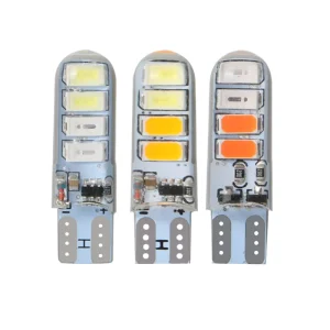 Dual Color T10 W5W 194 501 8SMD Silica Gel Interior Strobe LED Bulbs 12V Retrofit Car Accessories