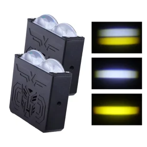 Dual Color White Yellow External Auxiliary Lights 70W Matrix Dual Lens Fog DRL Turn Signal Lights Car Grille Lights