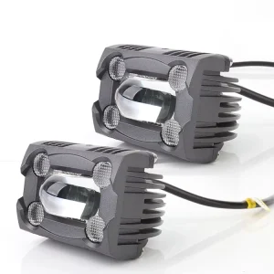 Dual Colors Motorcycle LED Light 30W Mini Led Projector Lens Car Truck Off Road Work Lights Spotlight 4X4